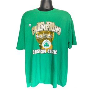 Boston Celtics 2008 NBA Champions T Shirt Jerzees Tag Green Basketball Mens 2XL